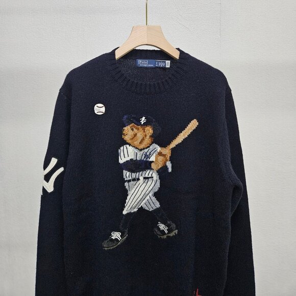 Polo Ralph Lauren MLB co-branded baseball bear pattern sweater - Picture 3 of 9